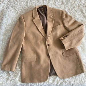 Botany 500 Khaki 100% Camel’s Hair Two Button Blazer, size 46R